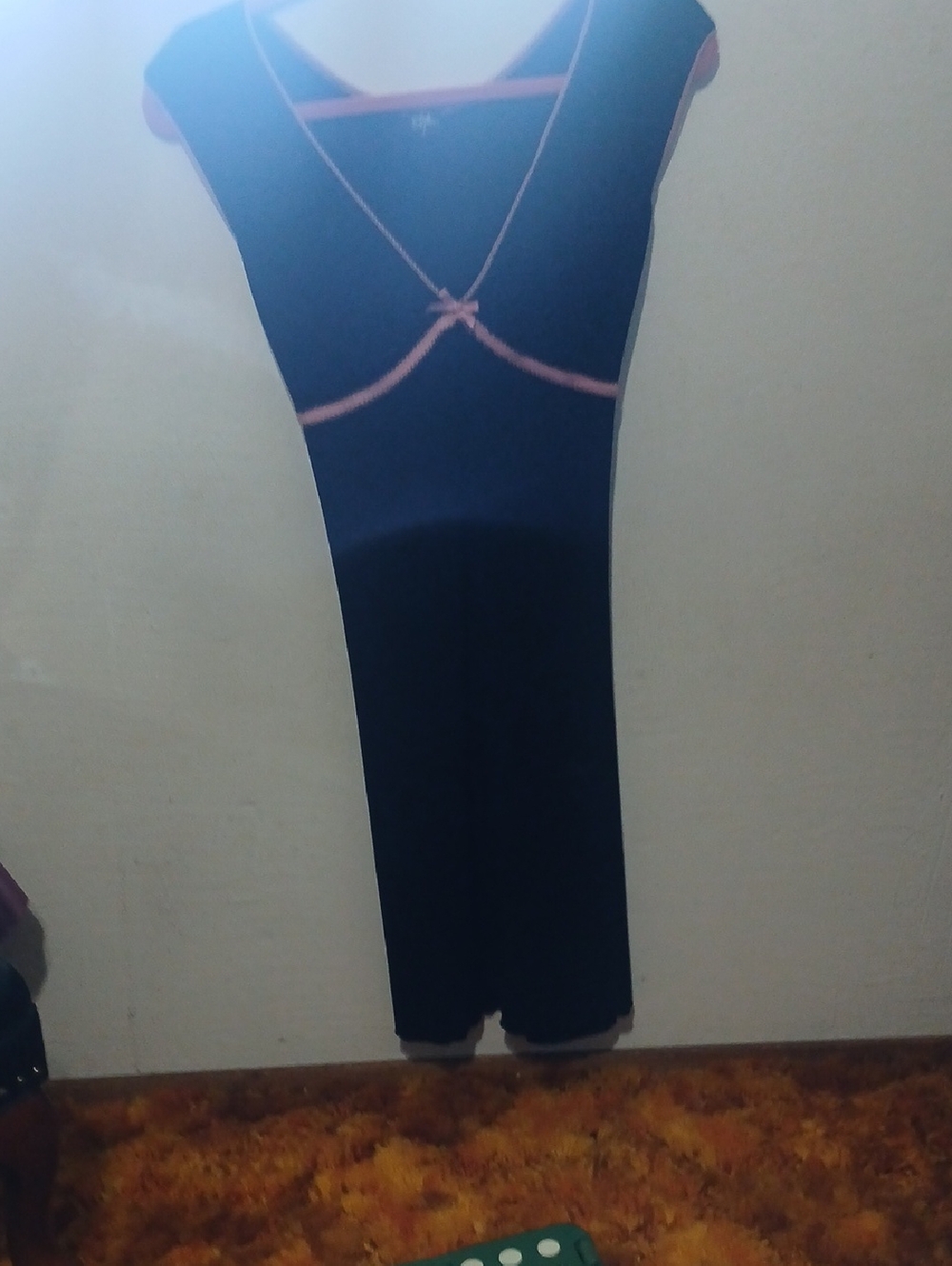 Black Midi Dress With Pink Trim. Very Flattering
